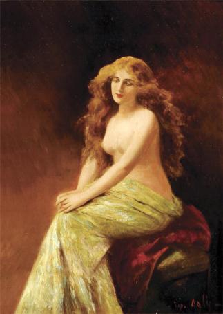 Angelo Asti femme blonde assise