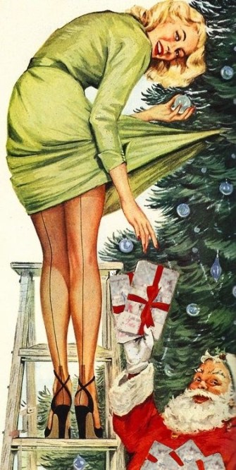 Le père Noël livre tatie Monique