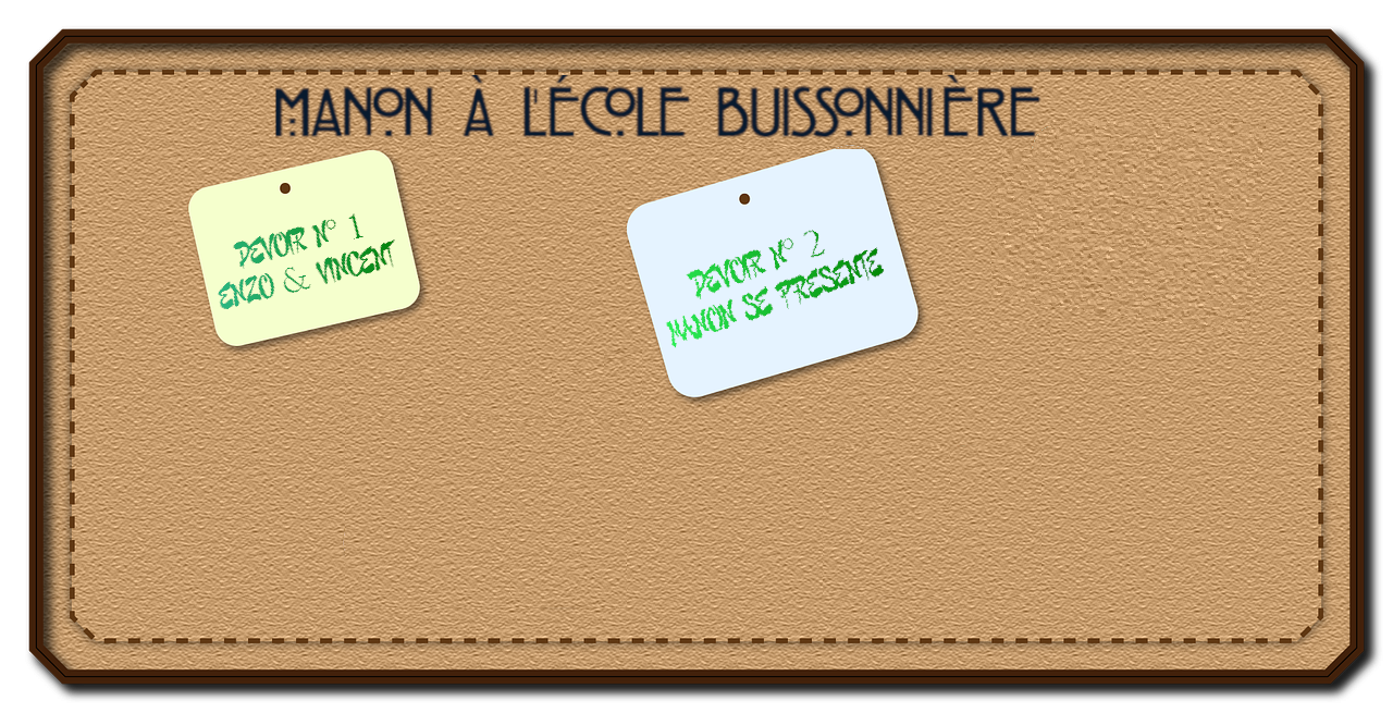 Bannière Manon à l'école buissonnière devoirs 1&2xcf